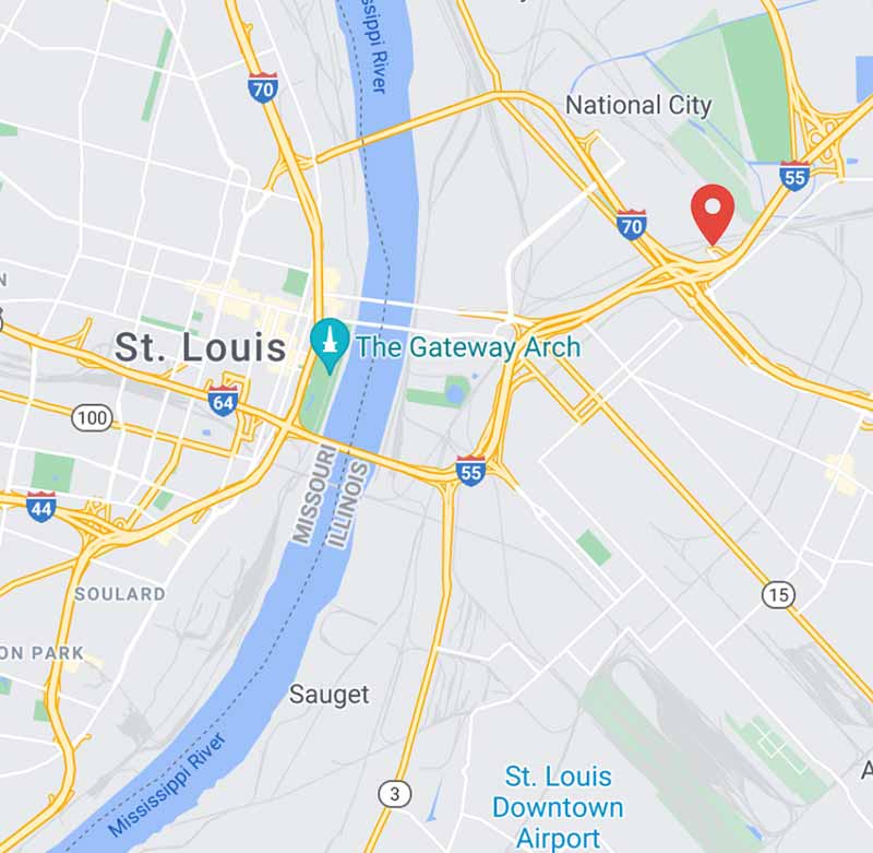 Detail map of the excavation site of the Mississippian Kneeling Female Figure with a Shell near I-55 in East St. Louis, Illinois.