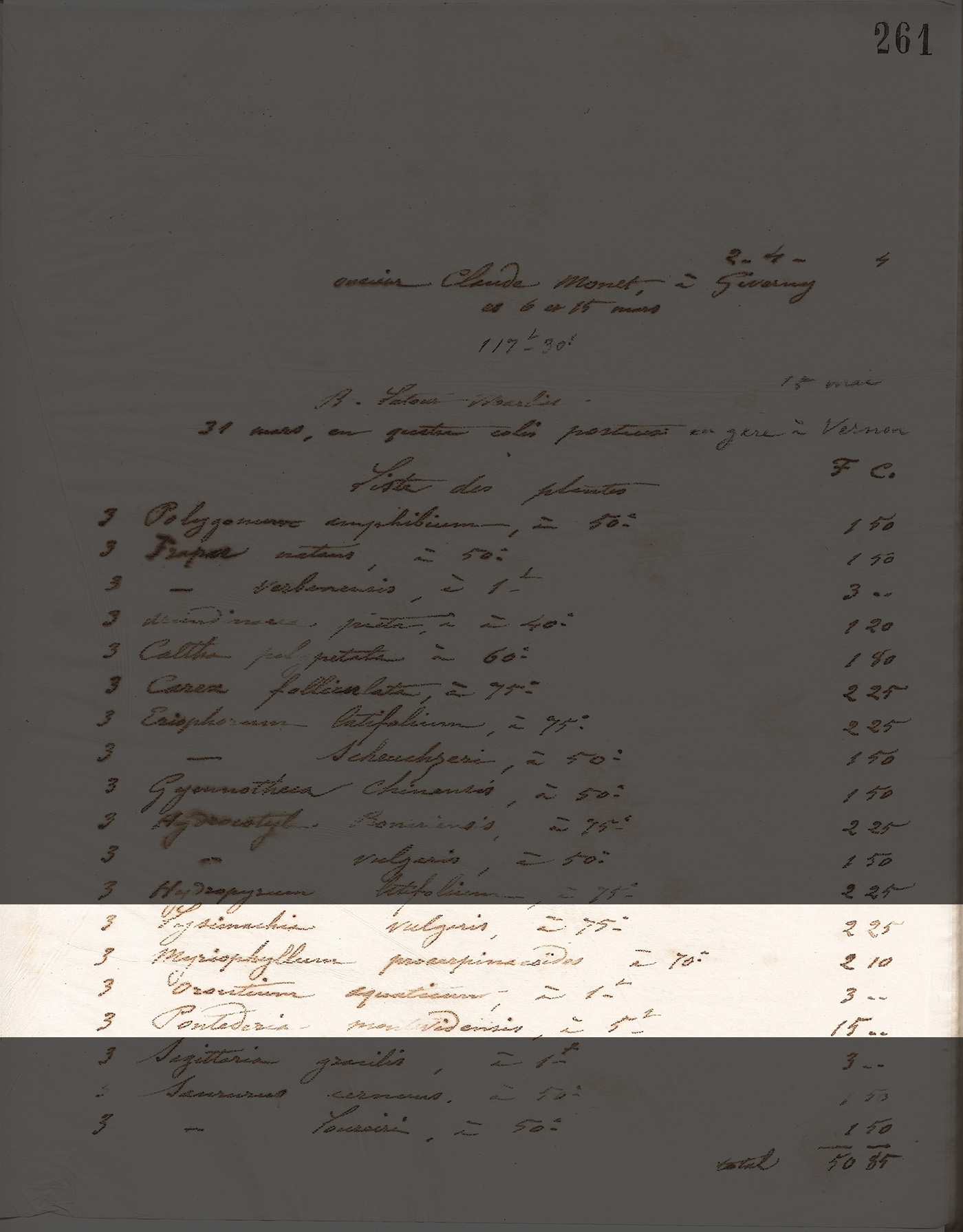 Latour-Marliac invoice from 1894 page 1