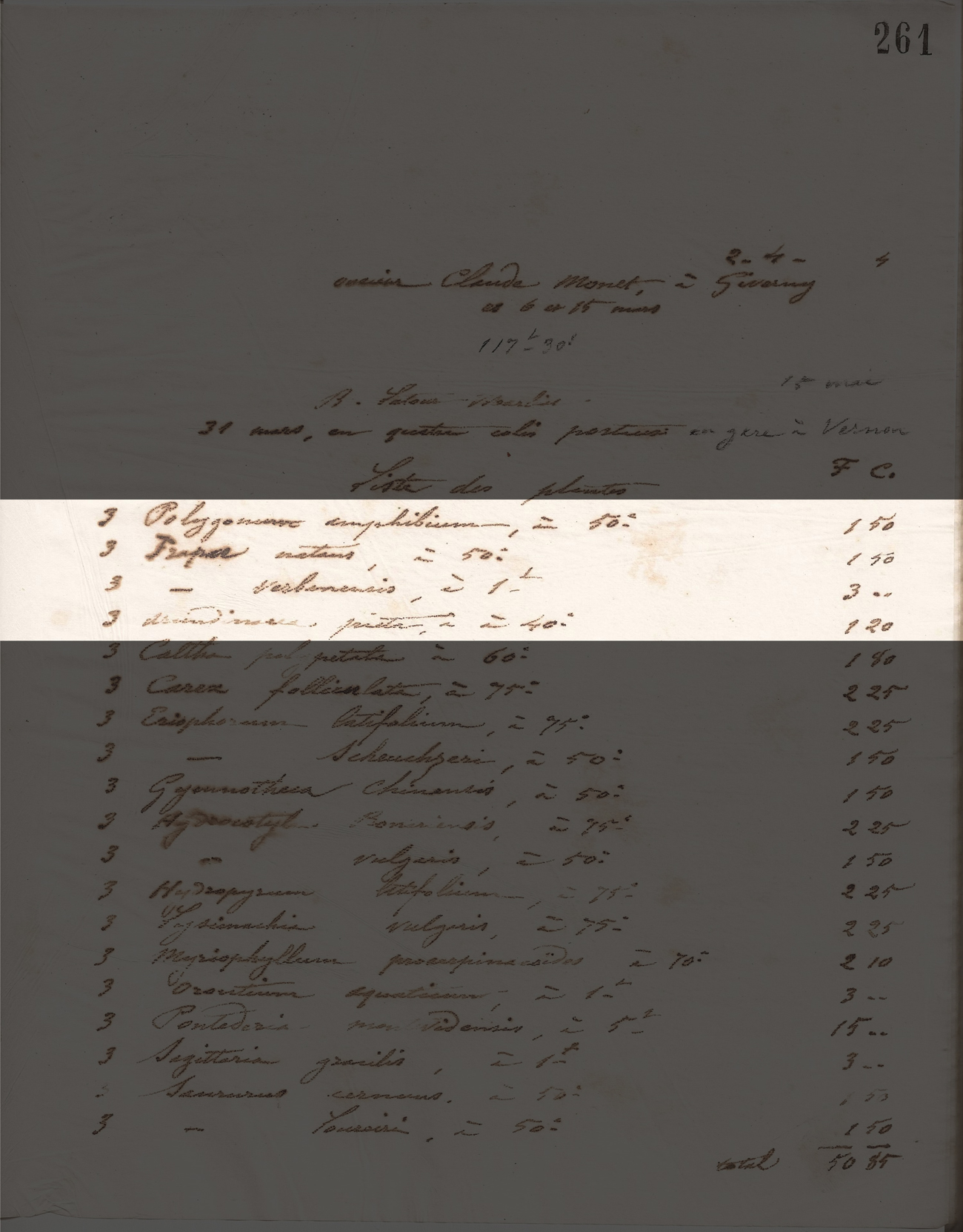 Latour-Marliac invoice from 1894 page 1