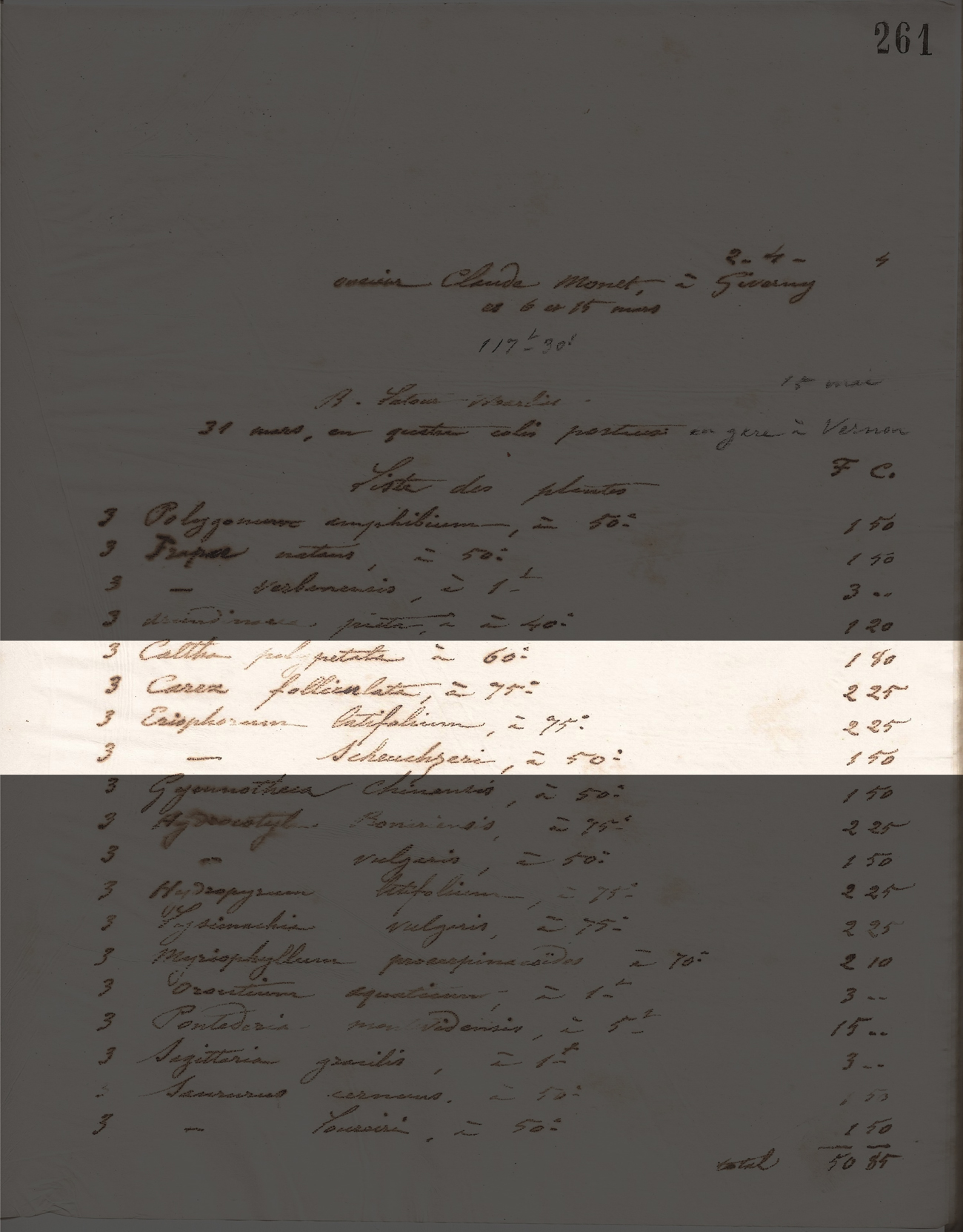 Latour-Marliac invoice from 1894 page 1