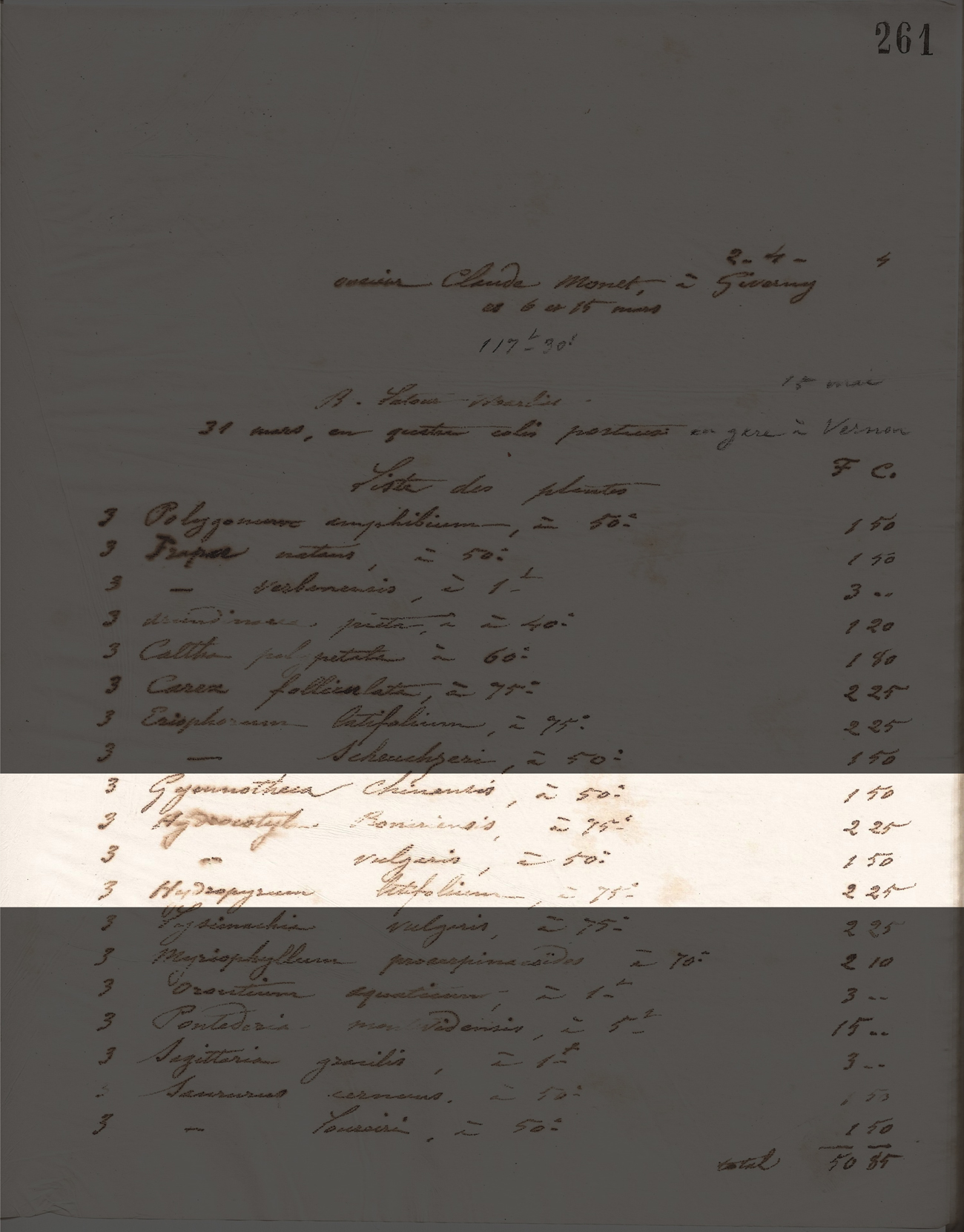 Latour-Marliac invoice from 1894 page 1