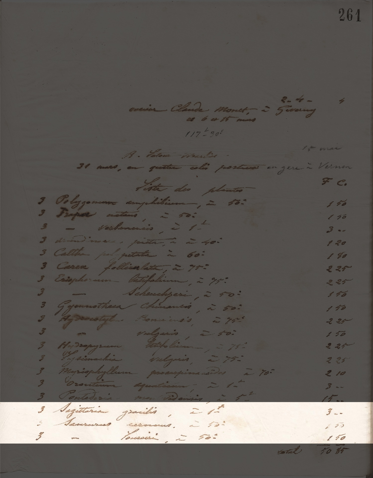 Latour-Marliac invoice from 1894 page 1