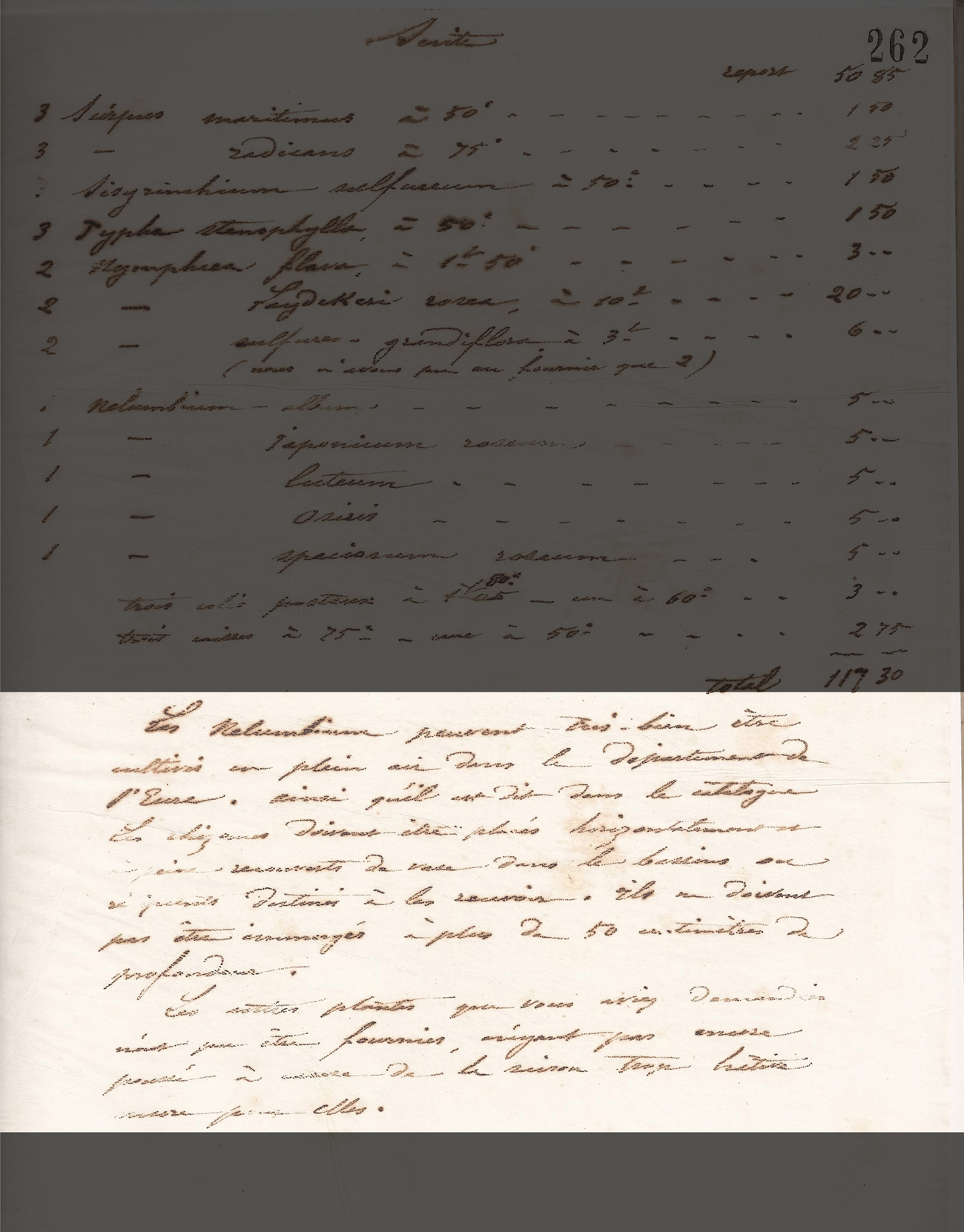 Latour-Marliac invoice from 1894 page 2