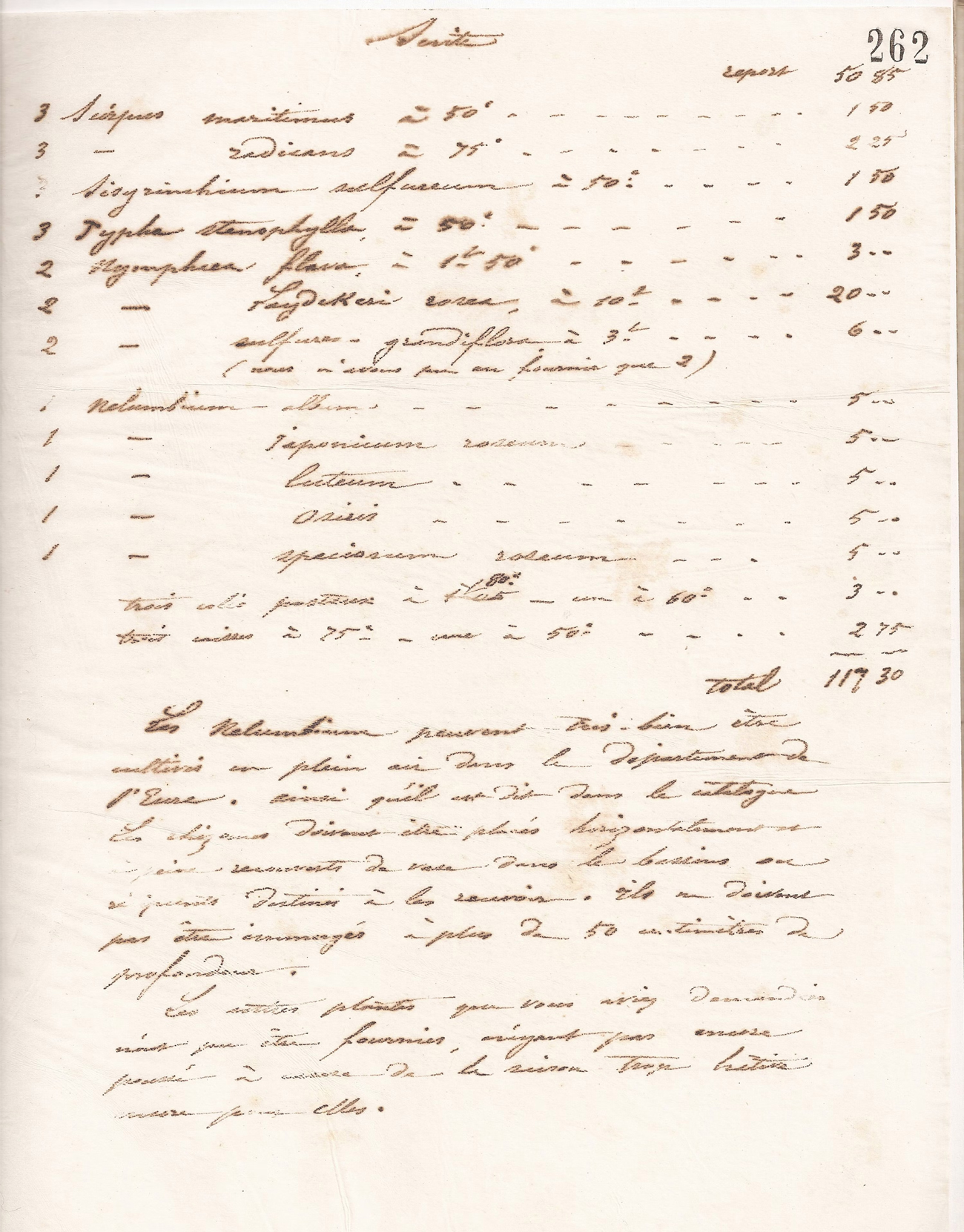 Latour-Marliac invoice from 1894 page 2