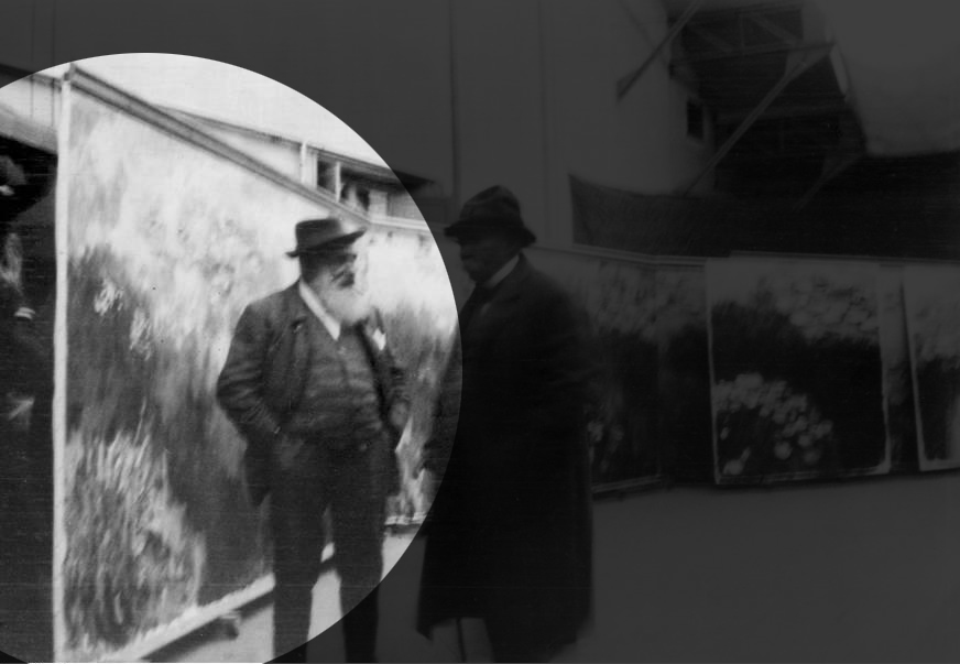 Claude Monet and Georges Clemenceau in the studio at Giverny