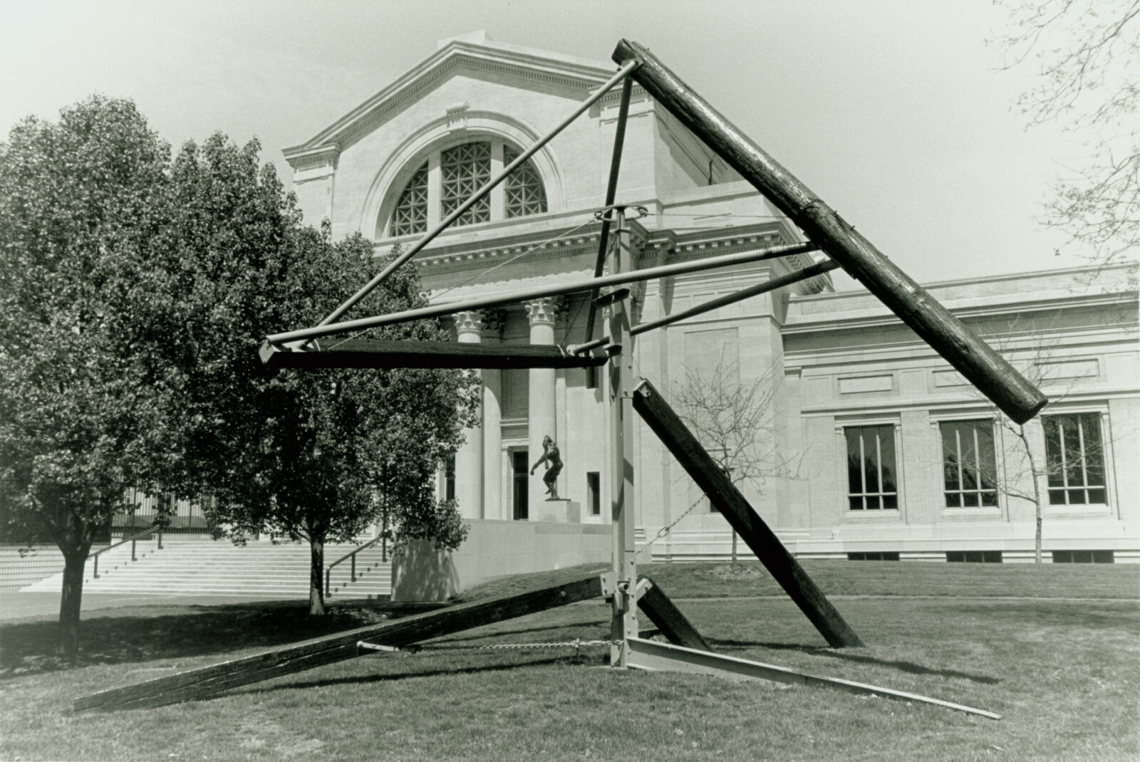 Large-scale di Suvero sculpture reinstalled in front of SLAM’s East ...