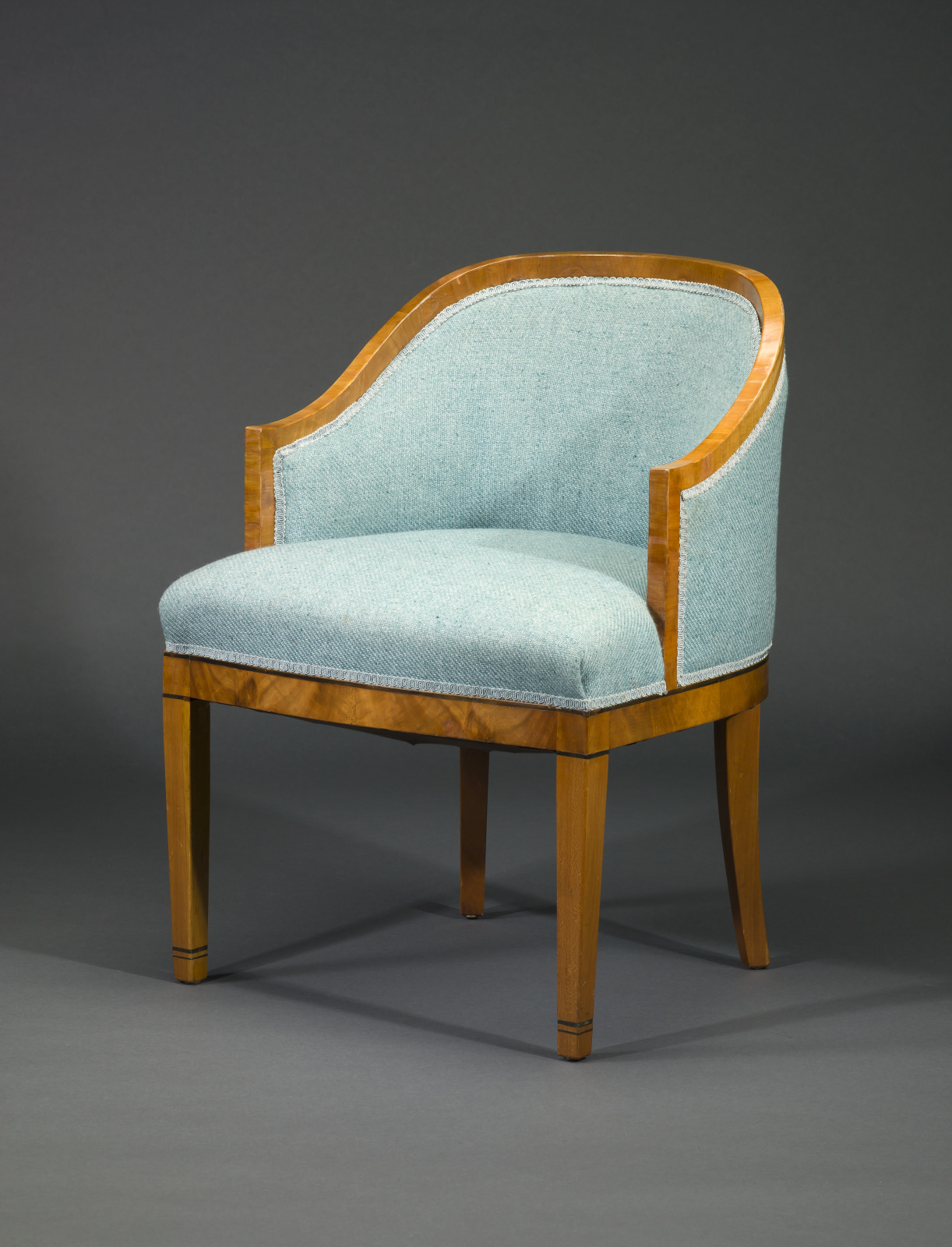 Armchair, Charles Eames, American, 1907–1978, 1936–38, Cherry veneer, replacement wool upholstery