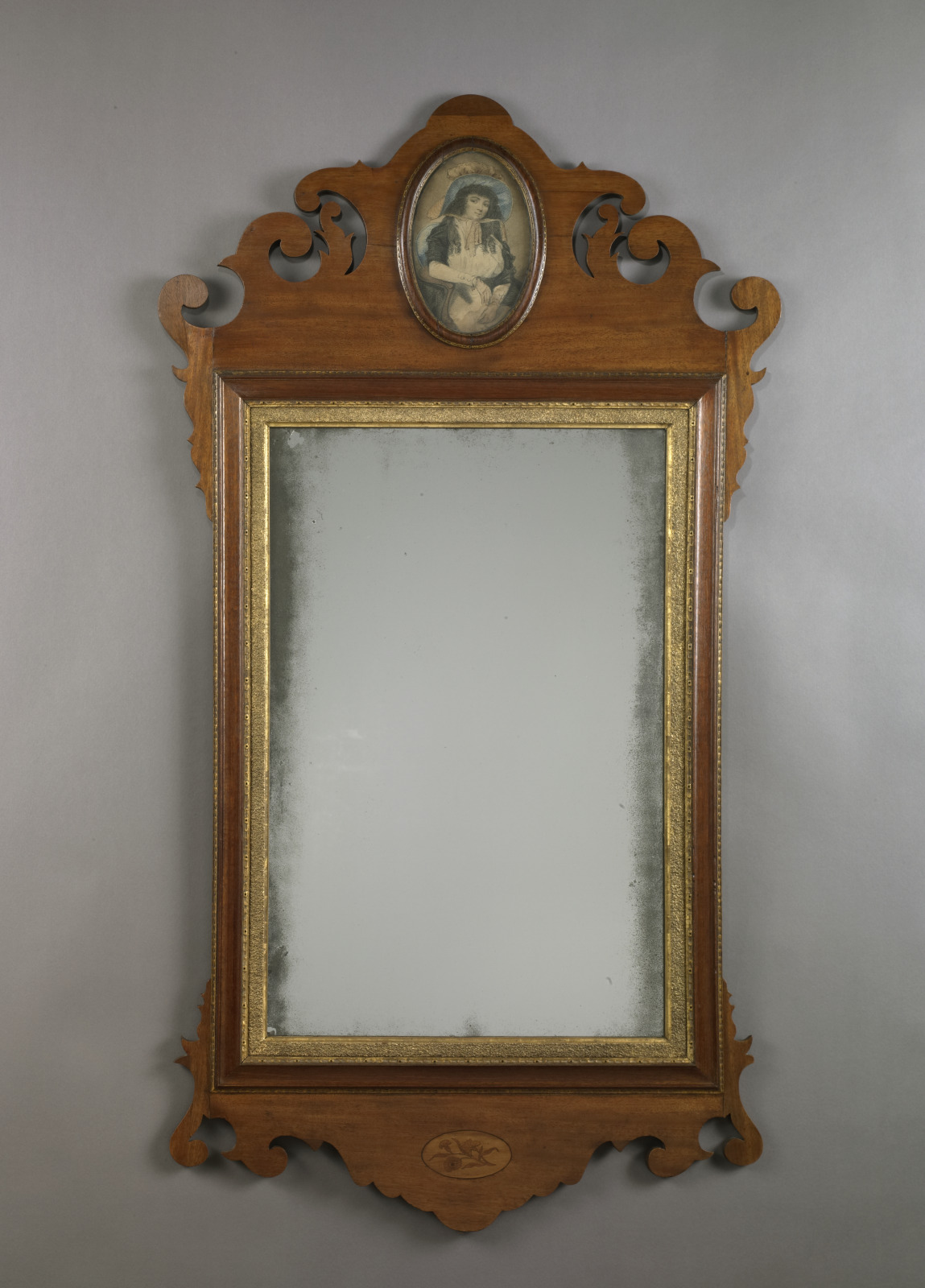 Looking Glass, possibly David Poignand, American (born England), 1759–1830, c.1785–1800, Mahogany, glass, and gilding