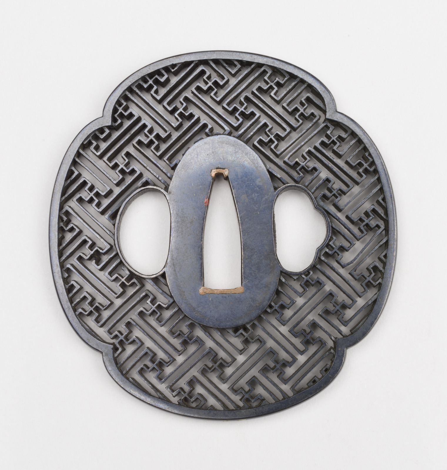 Sword Guard (tsuba) with Openwork Design of Swastika Fret Diaper