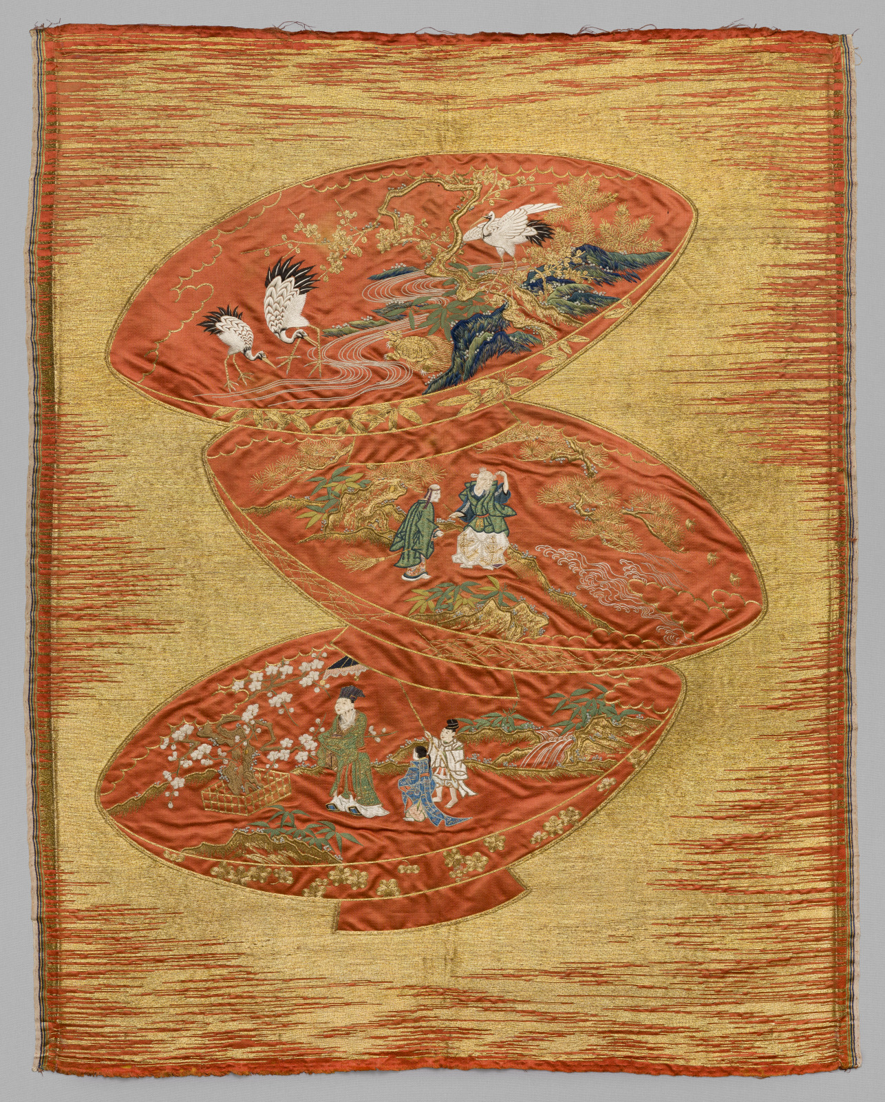 Wrapping Cloth (fukusa) with Design of Sake Cups