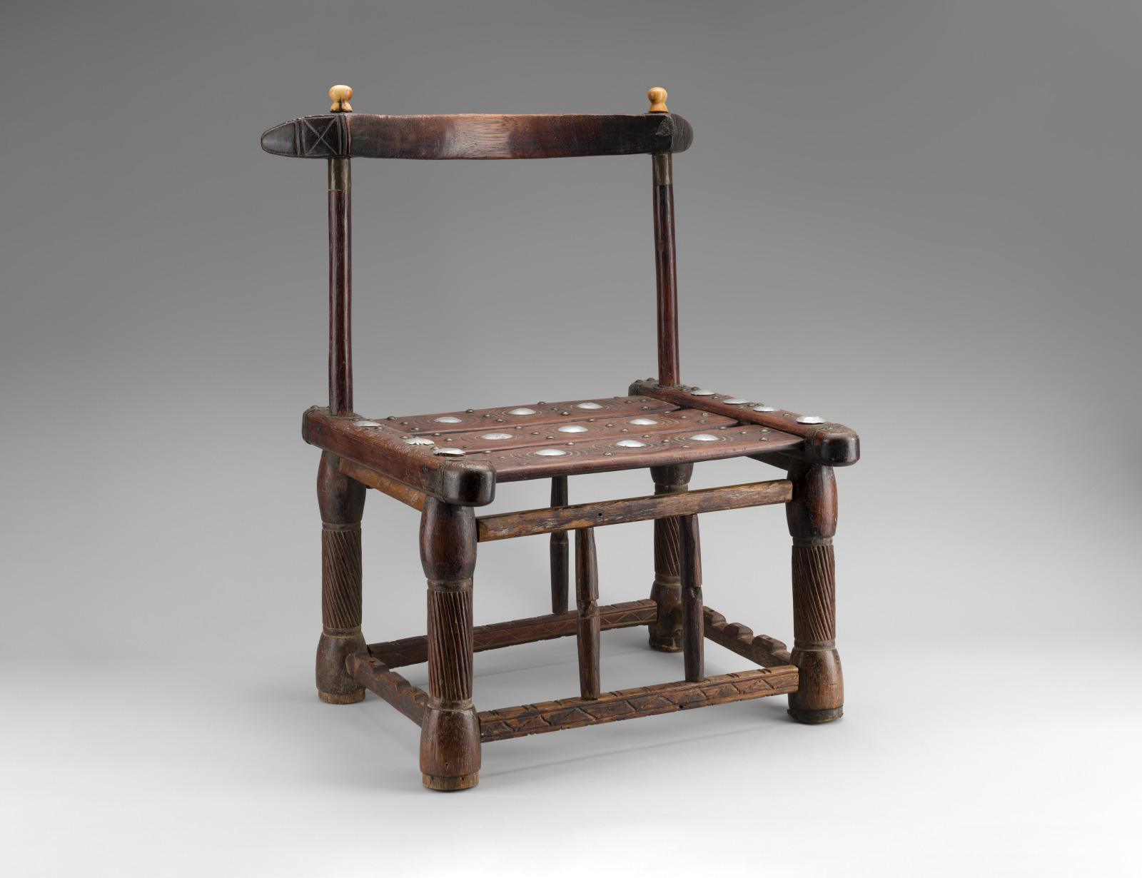 Chair, Loma artist, late 19th–early 20th century, Wood, metal, ivory