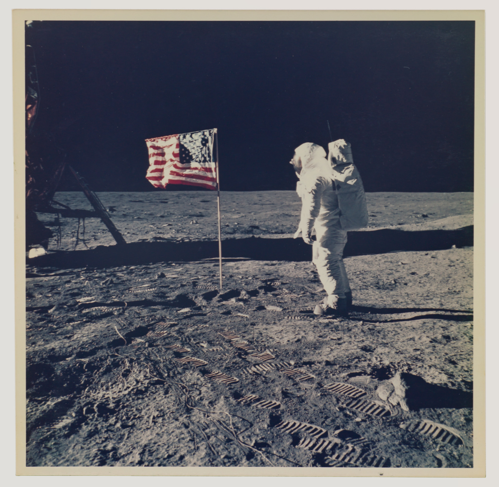 Buzz Aldrin and the U.S. Flag on the Moon