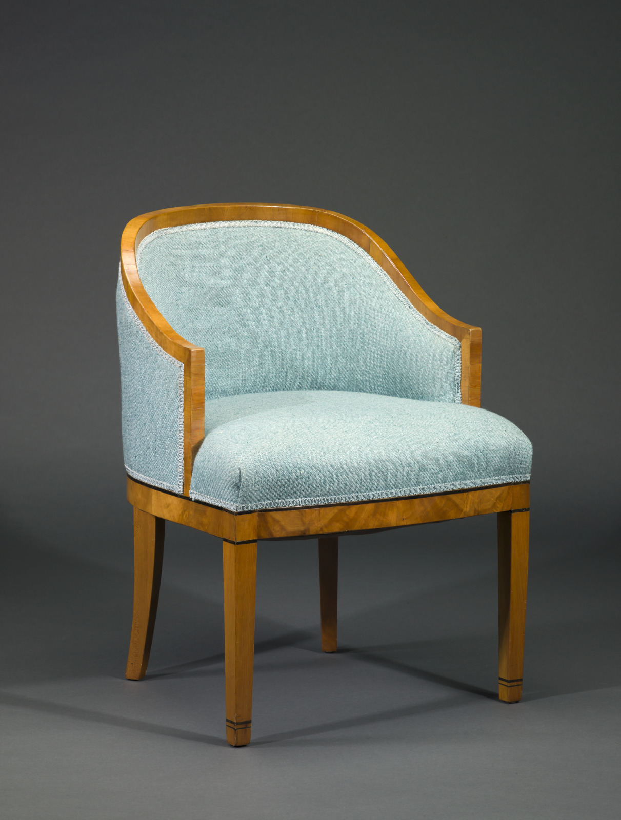 Armchair, Charles Eames, American, 1907–1978, 1936–38, Cherry veneer, replacement wool upholstery