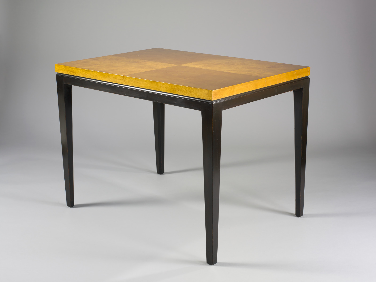First section of a three-part dining table, Victor Proetz, American, 1897–1966, c.1938, Birch veneer and lacquered wood