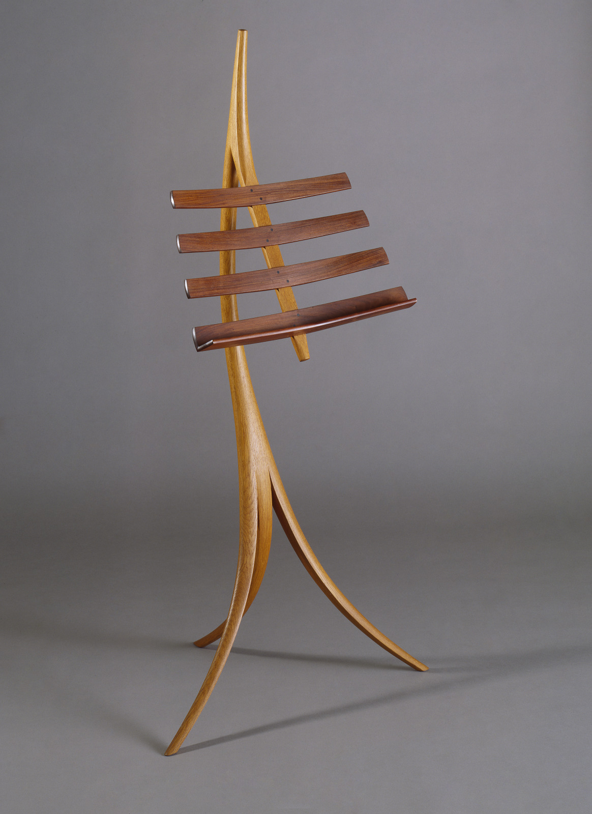 Music Stand, Wendell Castle, American, 1932–2018, designed 1963; manufactured 1980, White oak and rosewood
