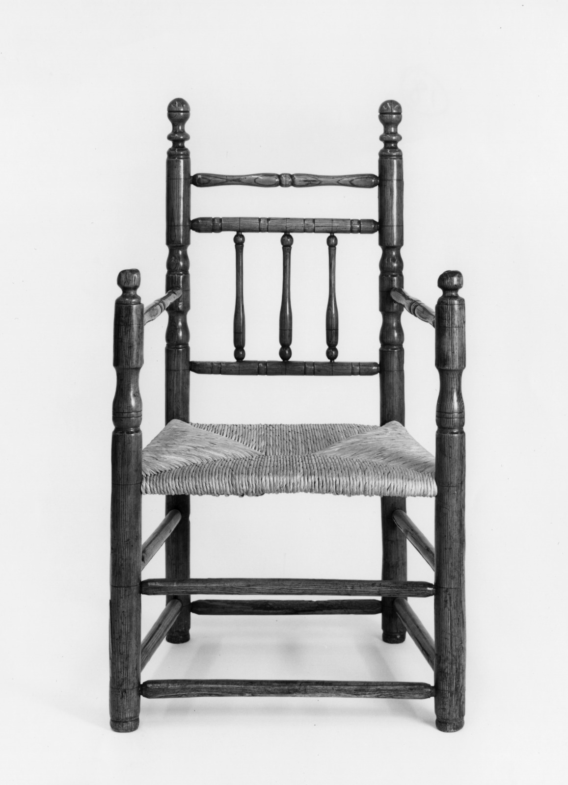 Armchair, American, 1680–1710, Ash and rush