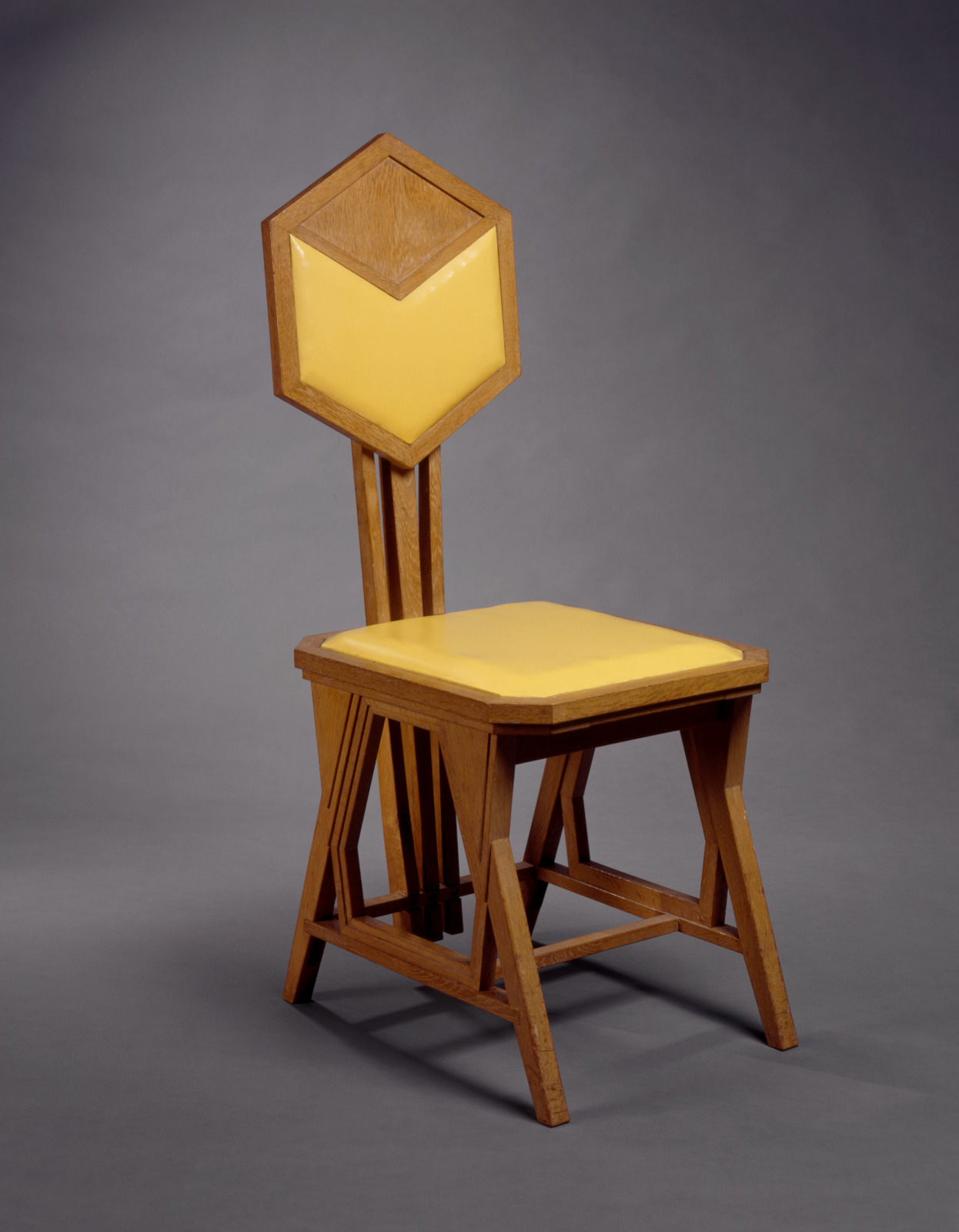 Peacock Chair, Frank Lloyd Wright, American, 1867–1959, designed c.1920; manufactured c.1945, Oak and (synthetic?) leather