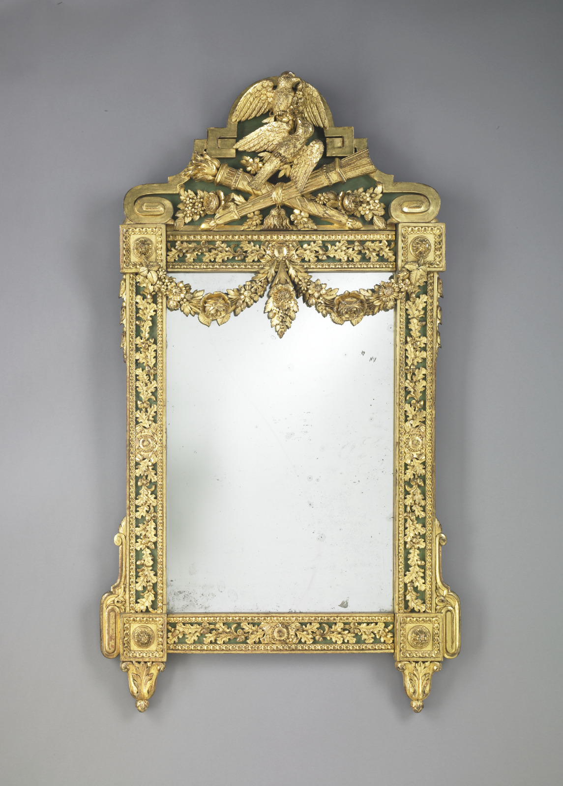 Looking Glass, French, c.1770–90, Gilded oak and mirrored glass