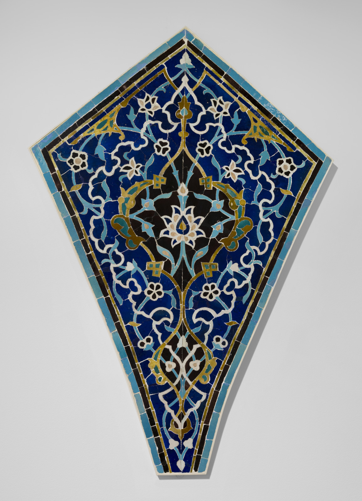 Mosaic Tile Panel with Design of Flowers and Interlocking Vines