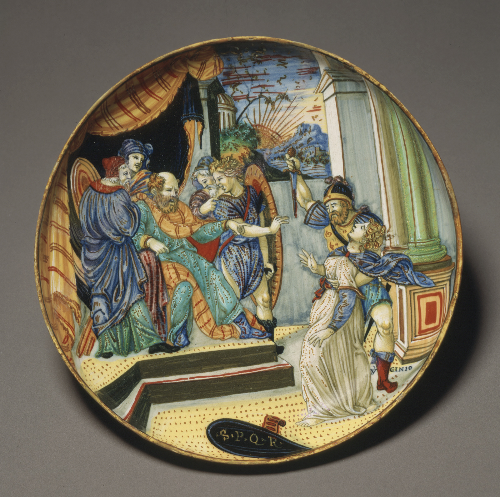 アンティーク銅版画　francesco bartolozzi 天使 Footed Plate with the Death of Virginia - Saint Louis Art Museum