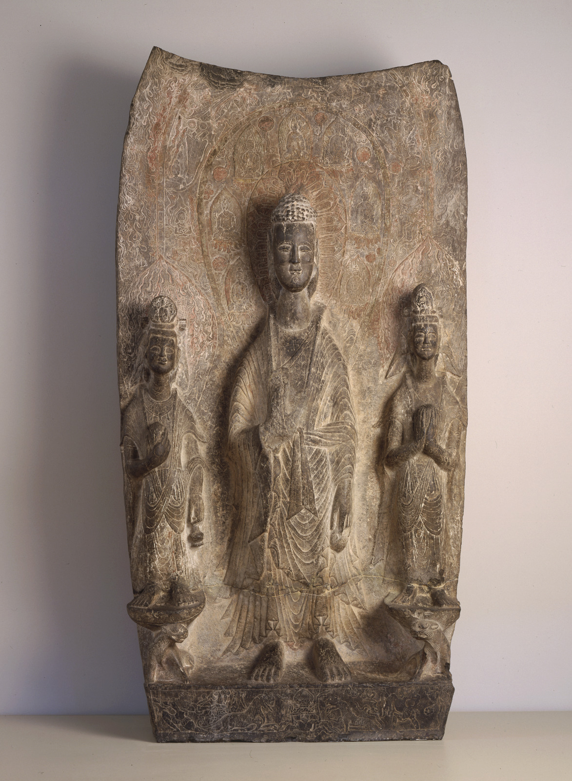 Votive Stela of Śākyamuni Buddha and Attendant Bodhisattvas