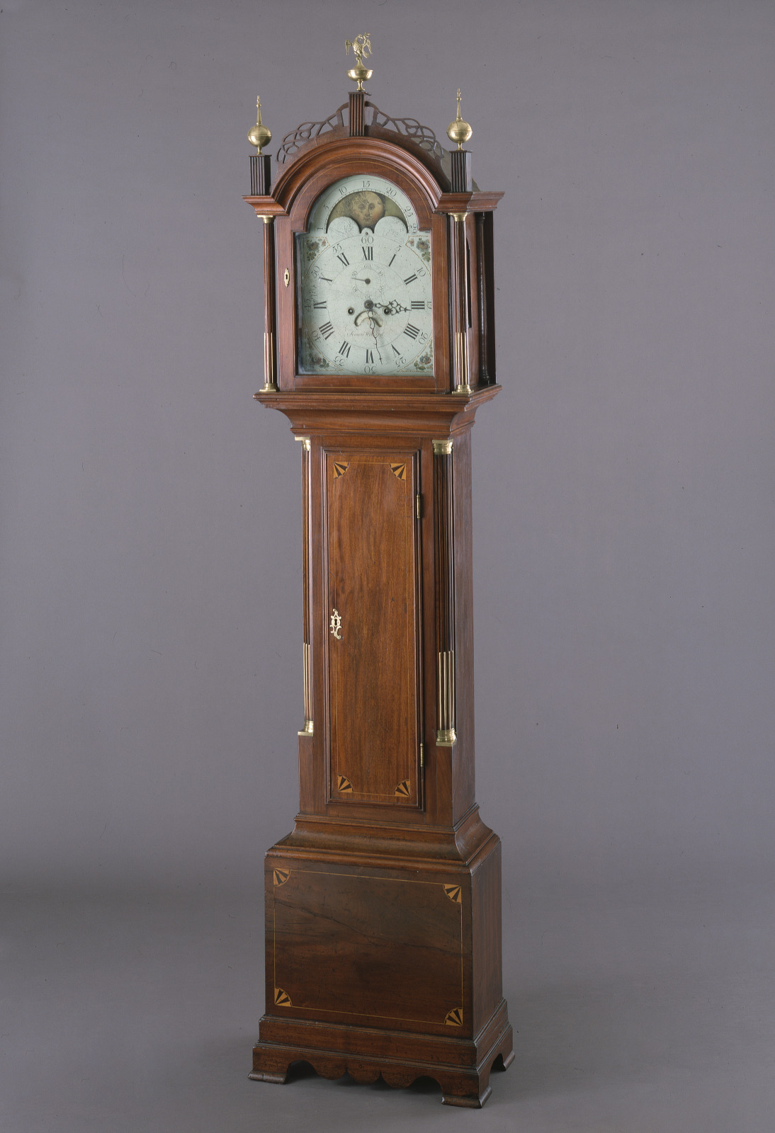 Tall Clock, Simon Willard, American, 1753–1848, c.1800, Mahogany, white pine, brass, and glass