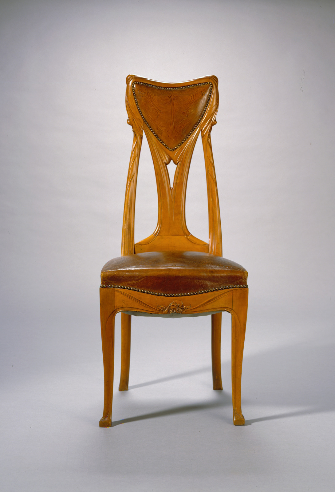 Side Chair, Hector Guimard, French, 1867–1942, c.1905, Pearwood and original leather