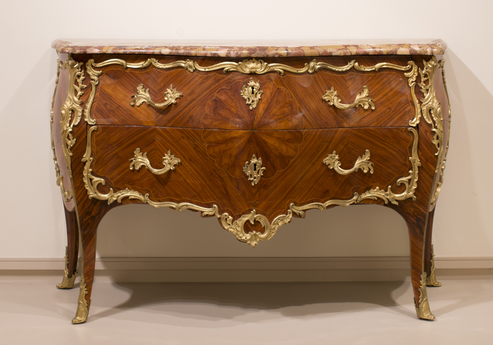 Chest of Drawers, Pierre Roussel, French, 1723–1782, c.1745–49, Kingwood, rosewood, oak, marble, and gilded bronze
