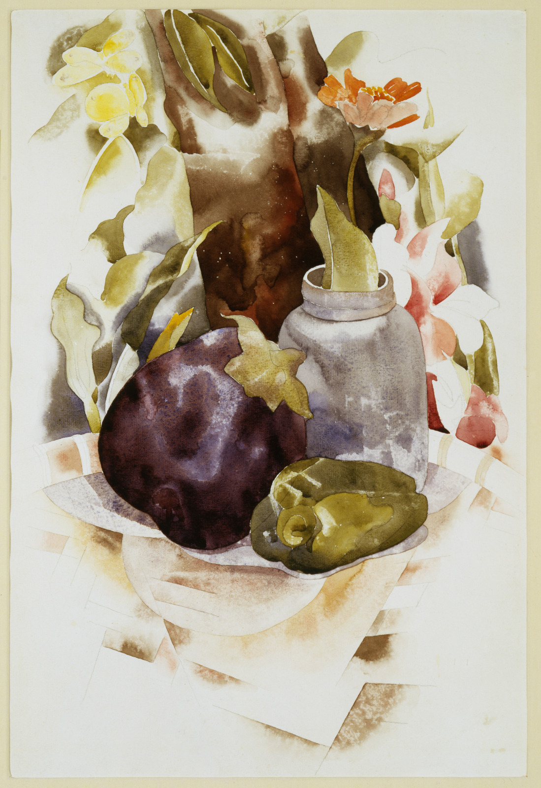 Eggplant and Green Pepper