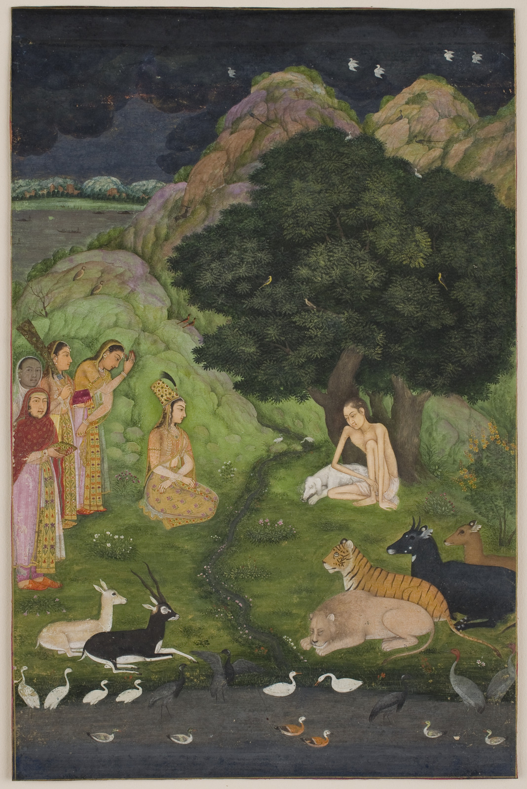 Laylá visits Majnūn in the Wilderness