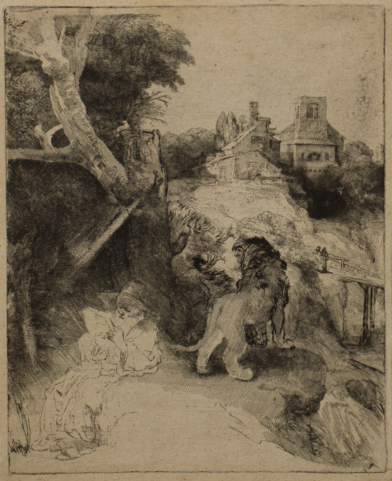 St. Jerome Reading in an Italian Landscape