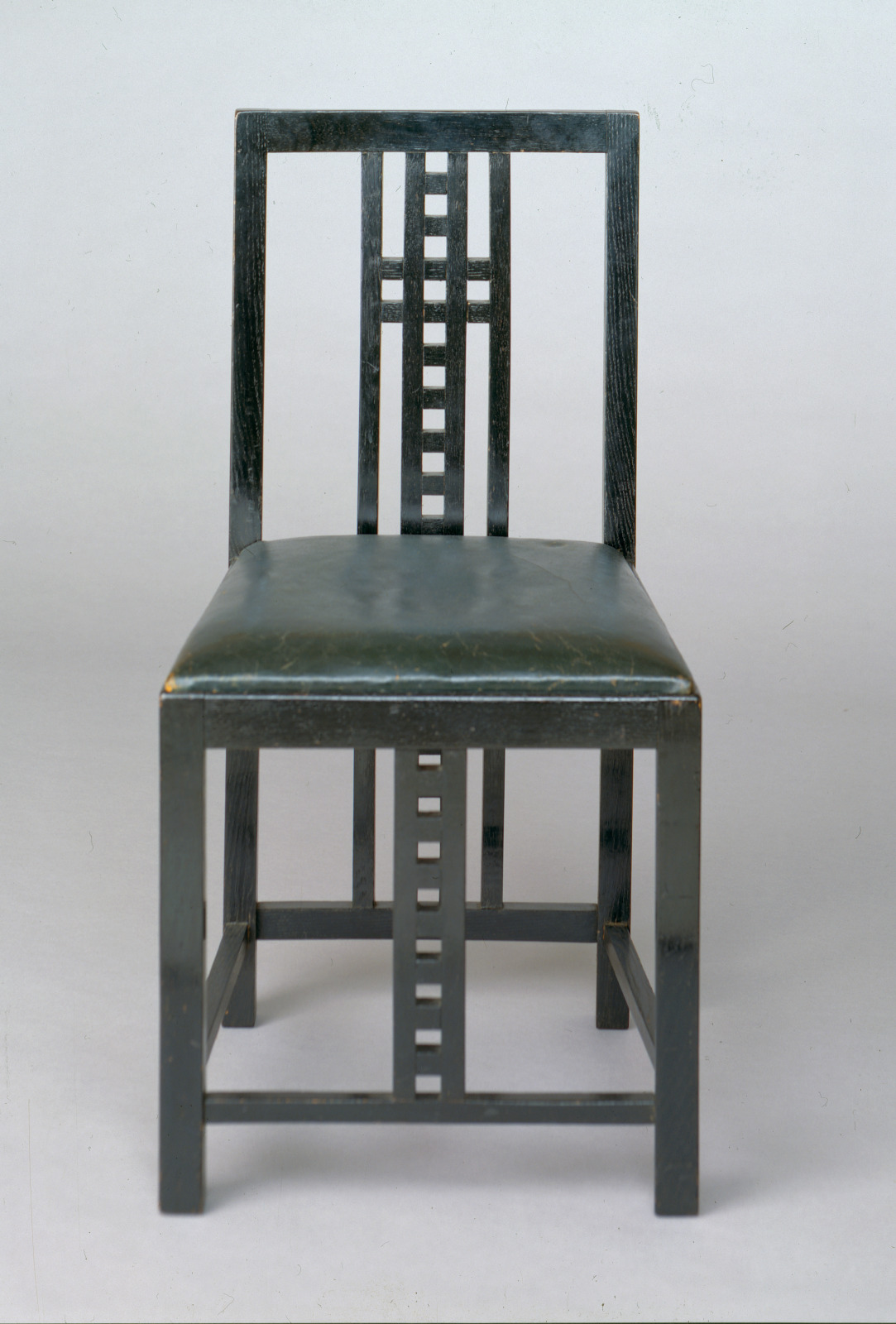 Chair for the Dug-Out in the Willow Tea..., Charles Rennie Mackintosh, Scottish, 1868–1928, 1917, Ebonized oak, yellow-popla…