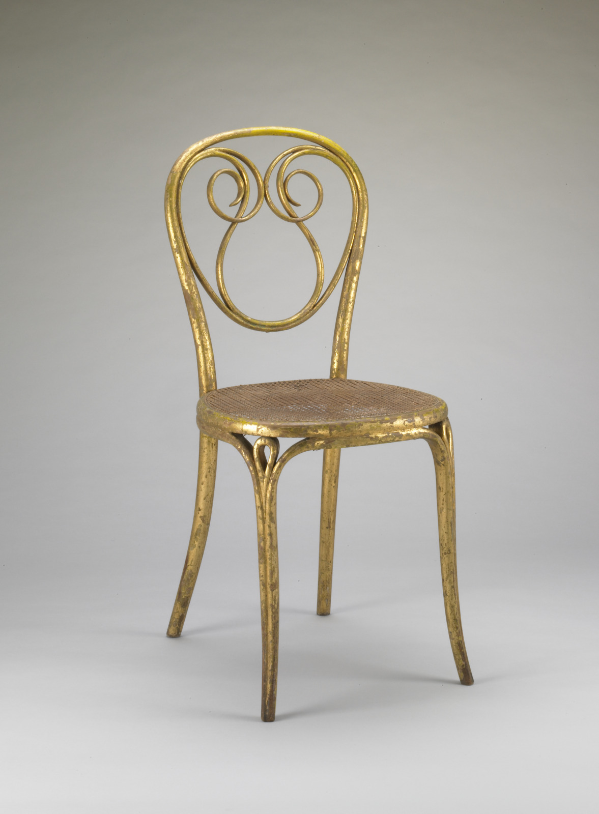 Chair (Model No. 13), Michael Thonet, Austrian (born Germany), 1796–1871, 1861–62, Gilded beech with cane
