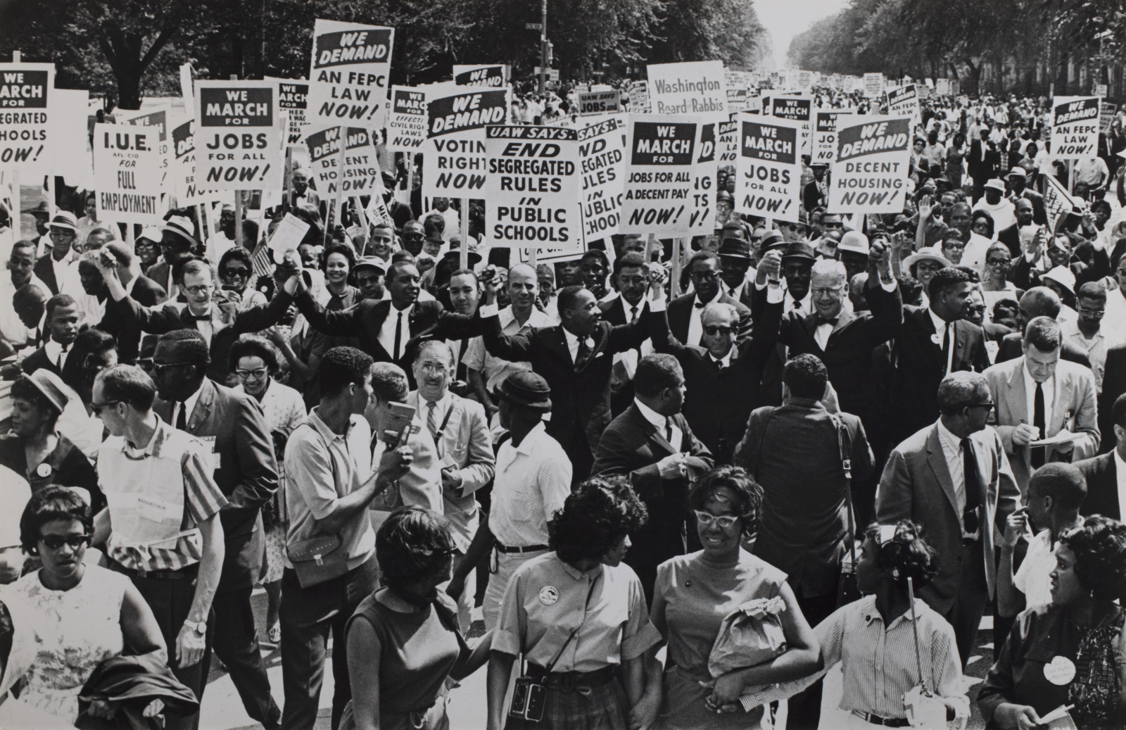 Dr. Martin Luther King, Jr. in the midst at the March on Washington
