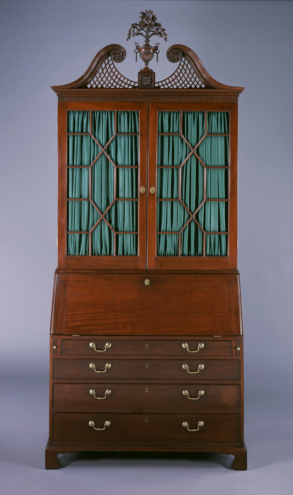 Desk and Bookcase, attributed to cabinetmaker Henry Ingle, American, 1764–1822, 1788–91, Mahogany, yellow pine, yellow popla…