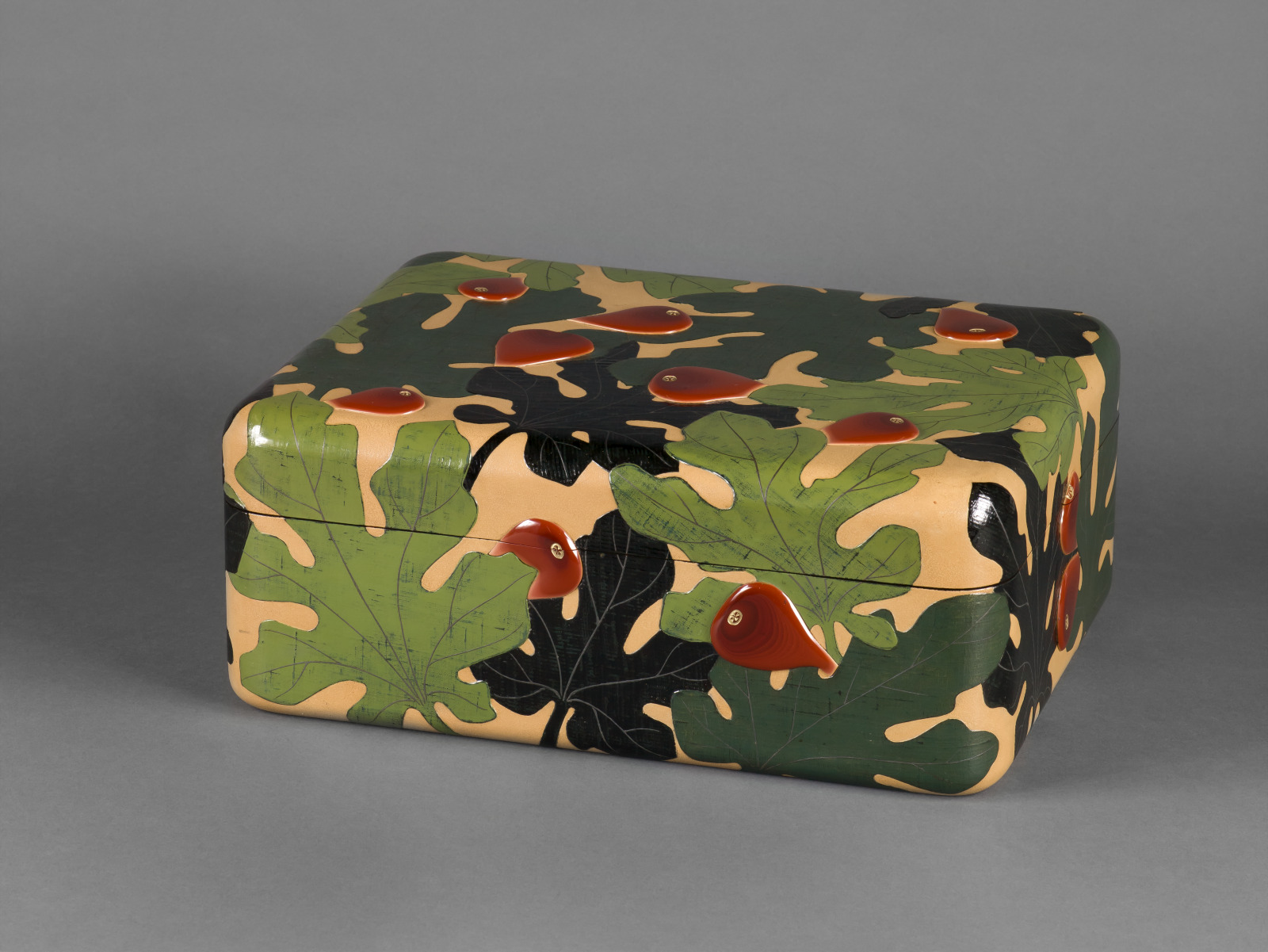 Ornamental Box with Design of Fig Leaves and Fruit