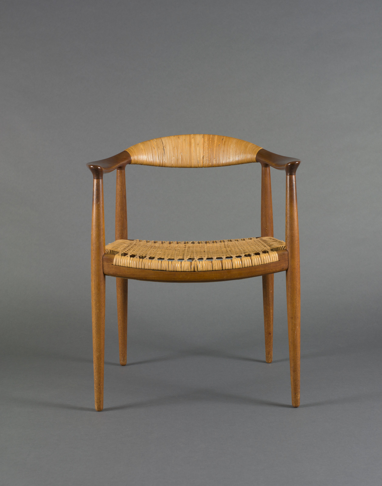 Round Chair, Hans J. Wegner, Danish, 1914–2007, 1949, manufactured 1952, Teak and cane