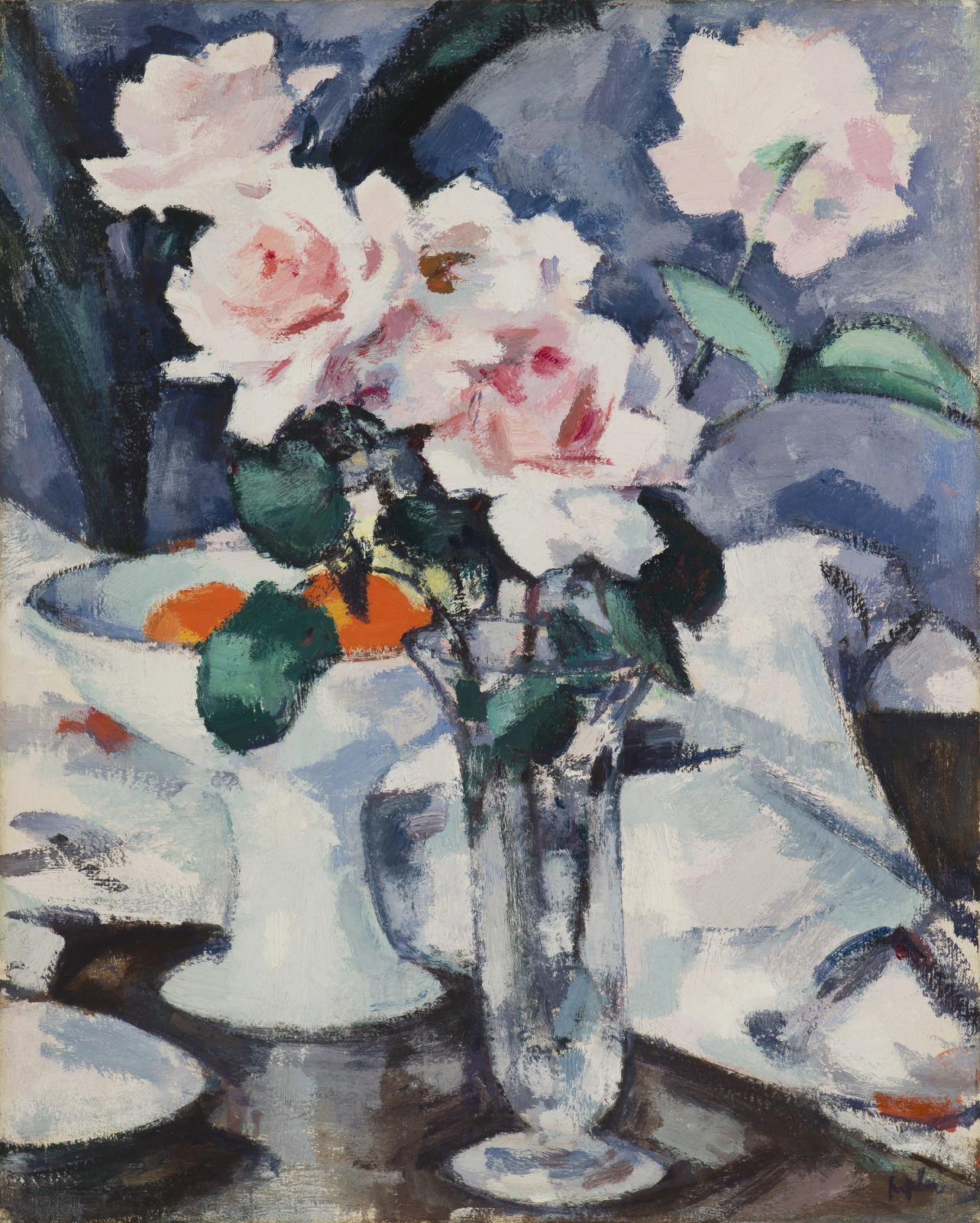 Pink Roses in a Glass Vase